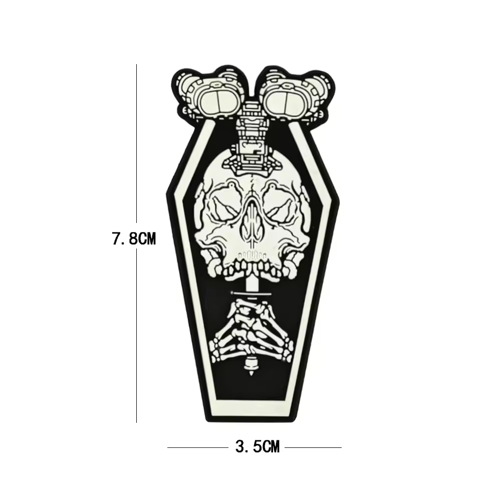 PVC Skull Skeleton Rubber Patch Skeleton Tactical Hook an Loop Swat Army Marine