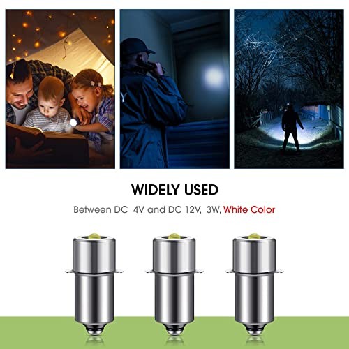3Pcs LED Bulb 3W DC 4-12V Flashlight Bulbs Replacement Torch Flashlight Conversi