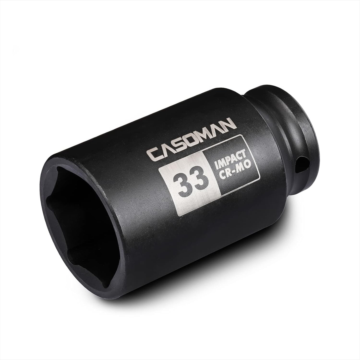 CASOMAN 1/2" Drive X 33 Mm Deep 6 PT Impact Socket, CR-MO, 1/2-Inch Drive 6 Poin