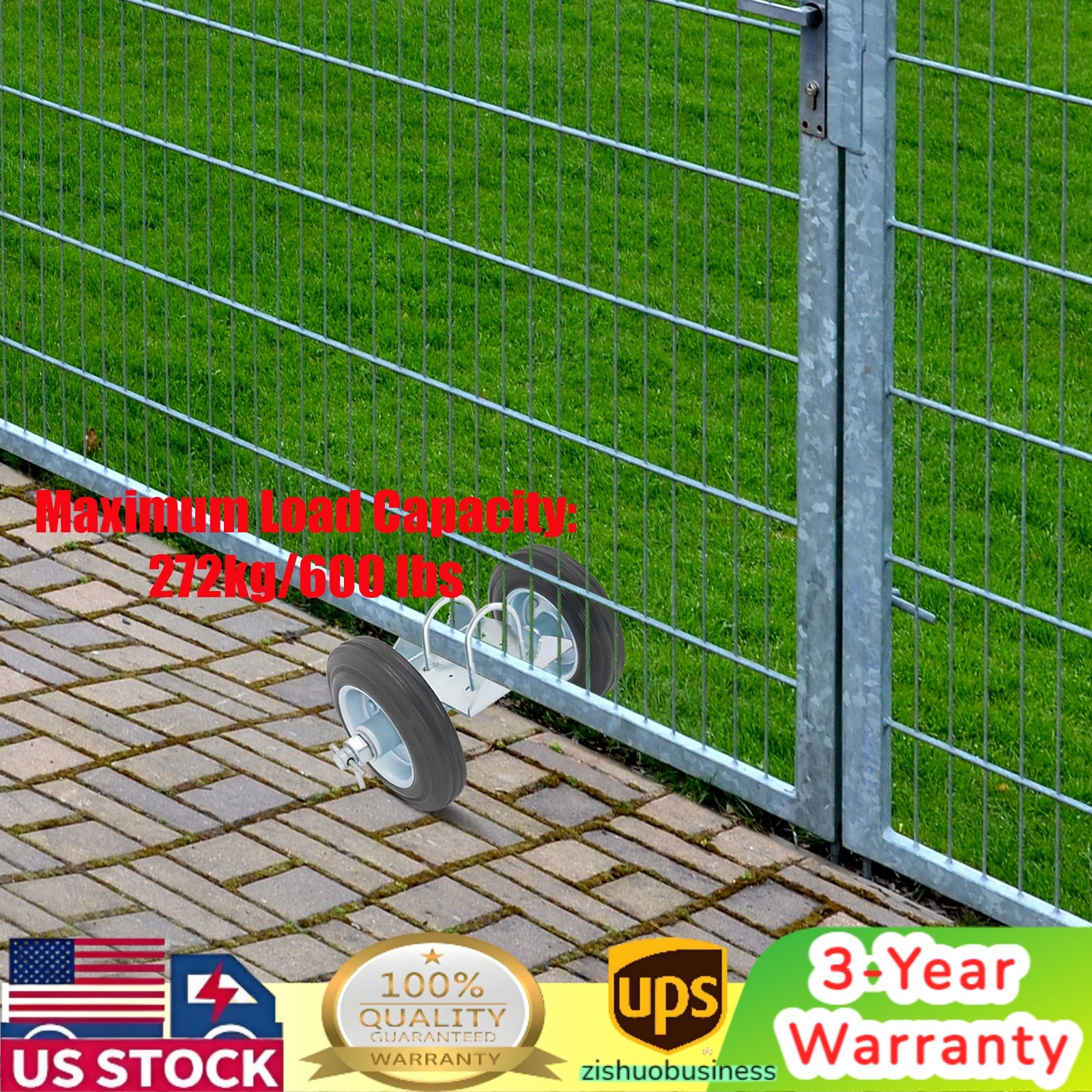 Rolling Gate Hardware Kit, Heavy Duty Sliding Gate Rollers Wheels Kit