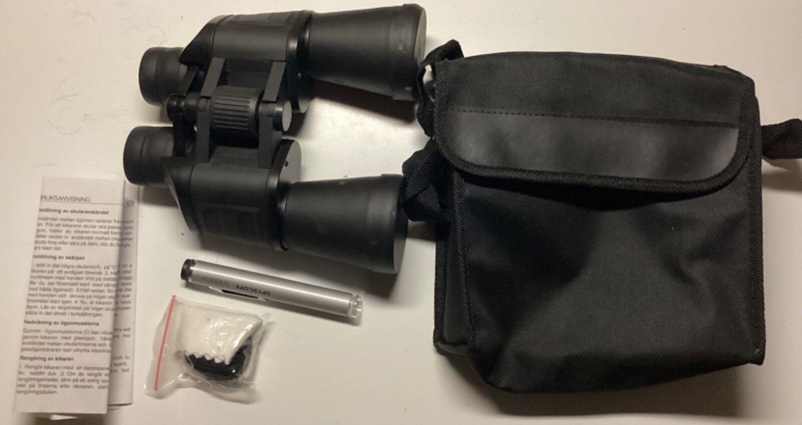 Vintage Optic 1050 Binoculars 10x50 with spyglass carry case and Lens Caps USED