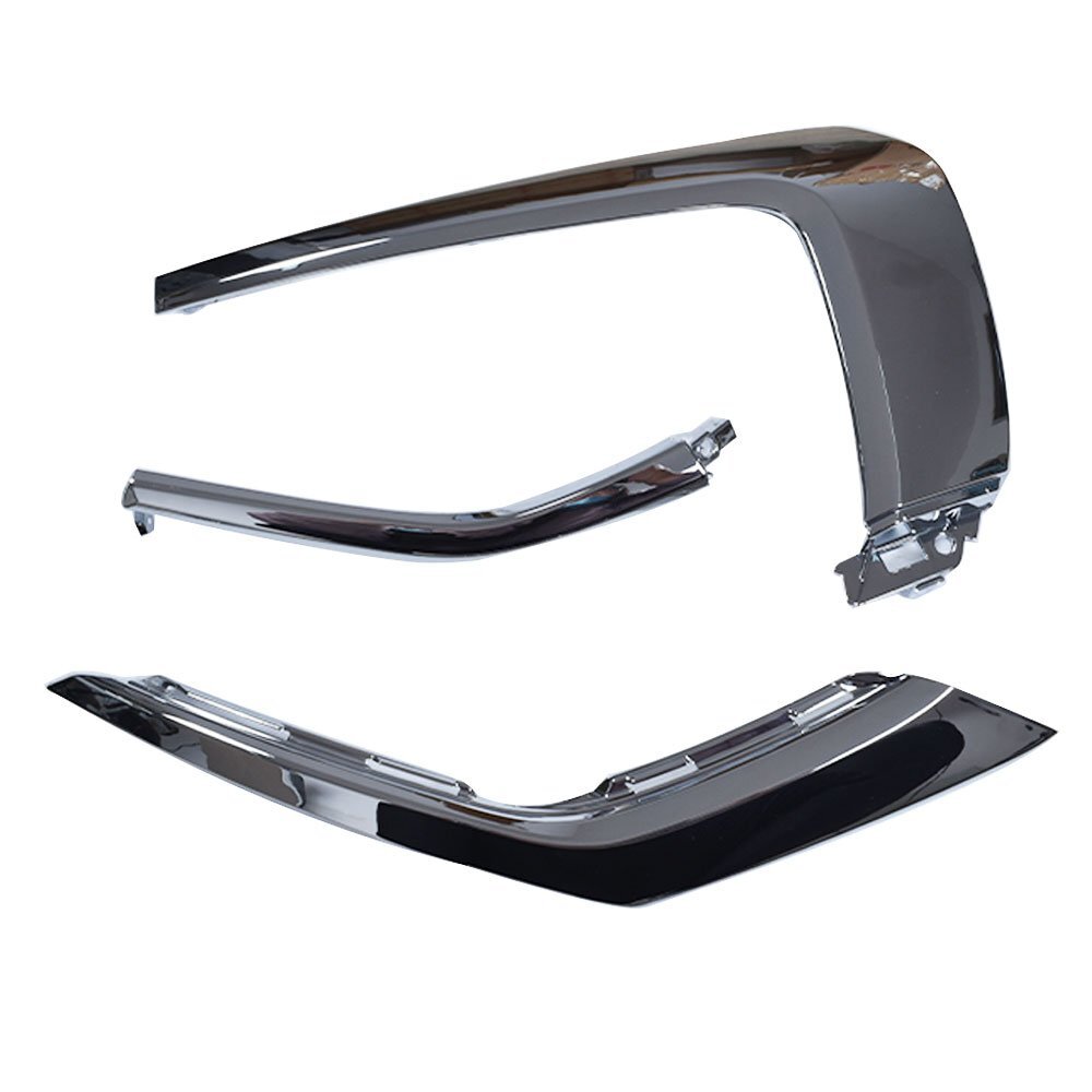 Front bumper 3PCS RH Side Chrome Trim Set For 2016-2020 Mitsubishi Outlander