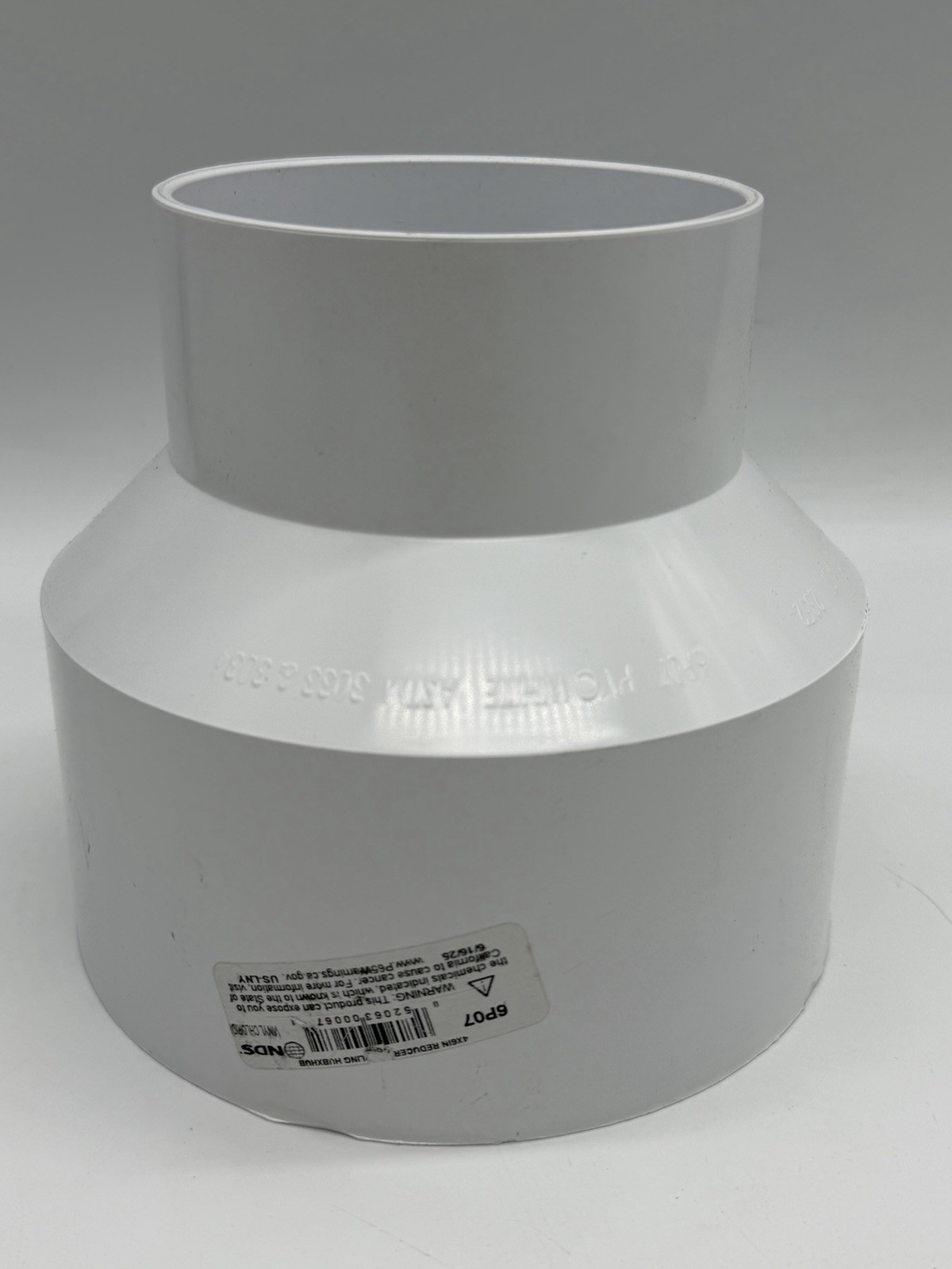 NDS PVC S&D Increaser Reducer Coupling 4" x 6" Hub Sewer Drain Fitting 6P07