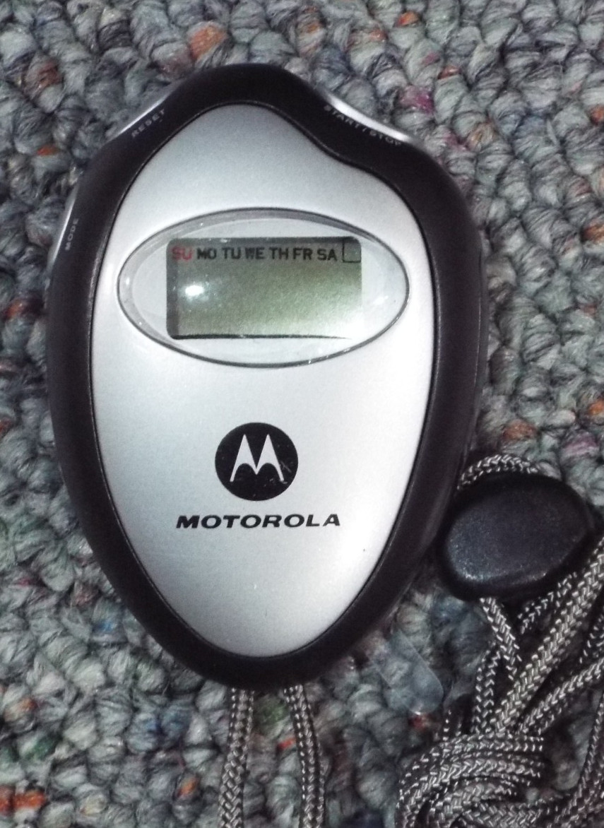 Motorola Digital Stopwatch Handheld Sports Timer Clock  Black   RARE