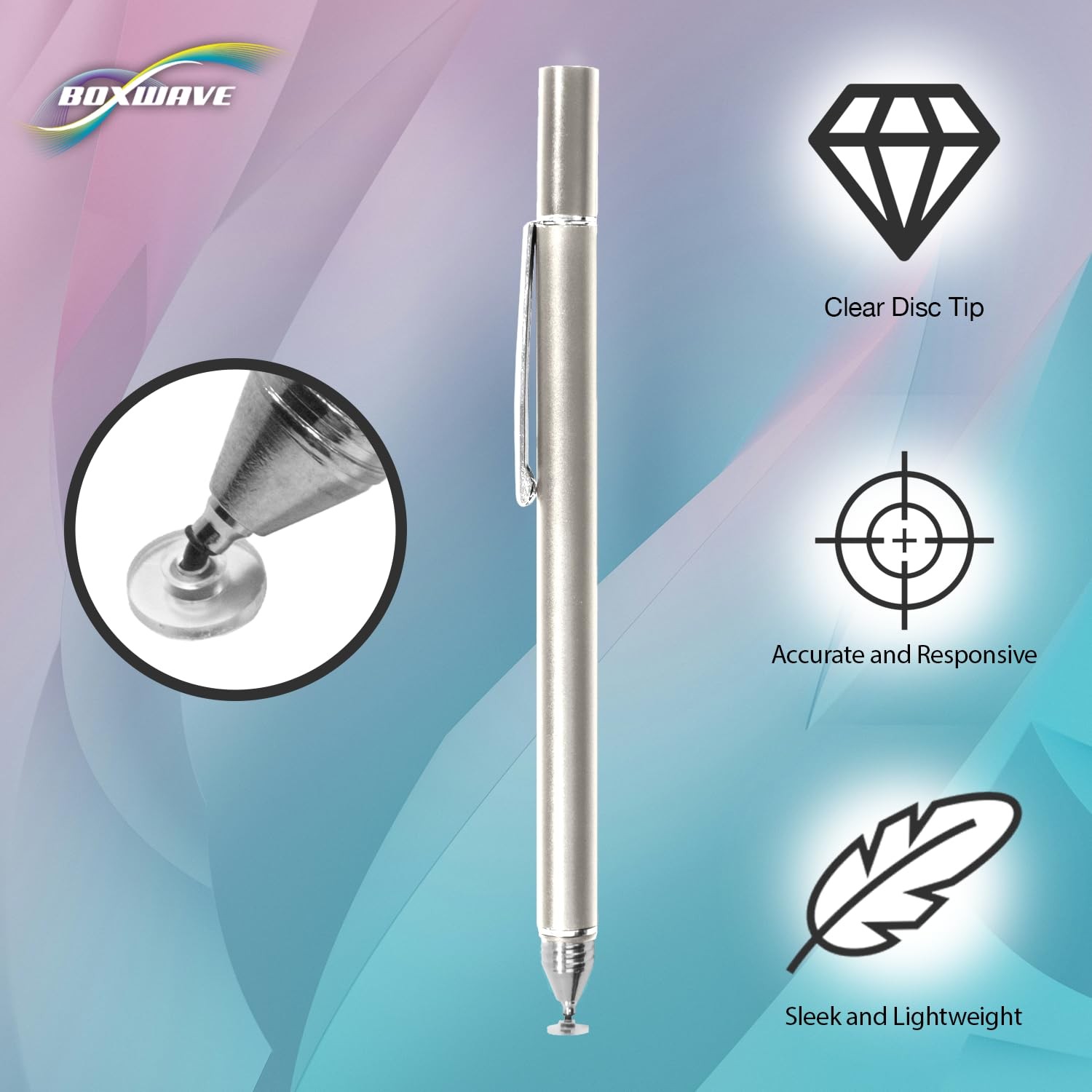 BoxWave FineTouch Capacitive Stylus Compatible with Viewsonic Metallic Silver