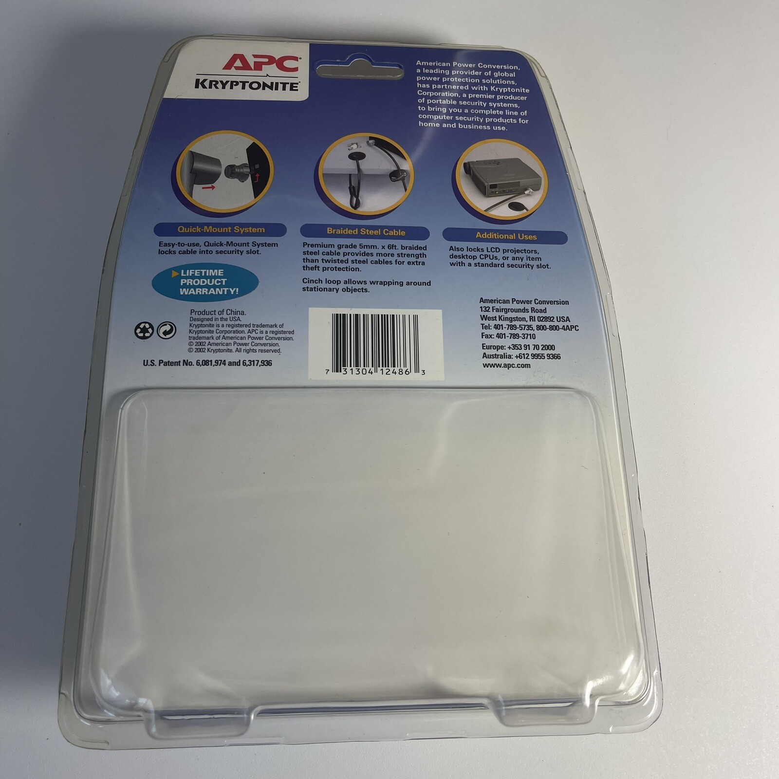 New APC Kryptonite notebook computer key lock portable easy to install cablelock