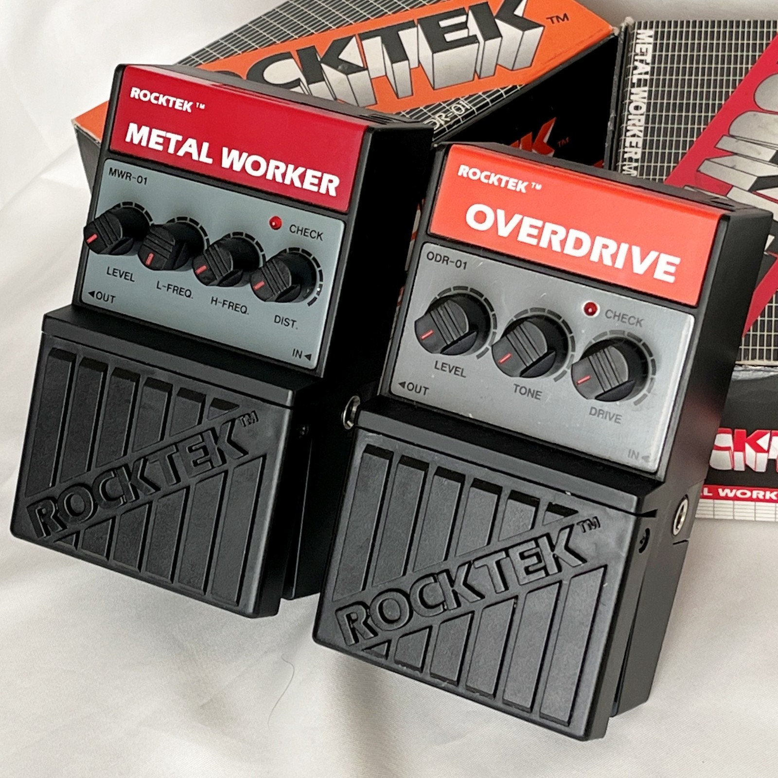 ROCKTEK ODR-01 OVERDRIVE & MWR-01 METAL WORKER W/Box Guitar Pedal From Japan