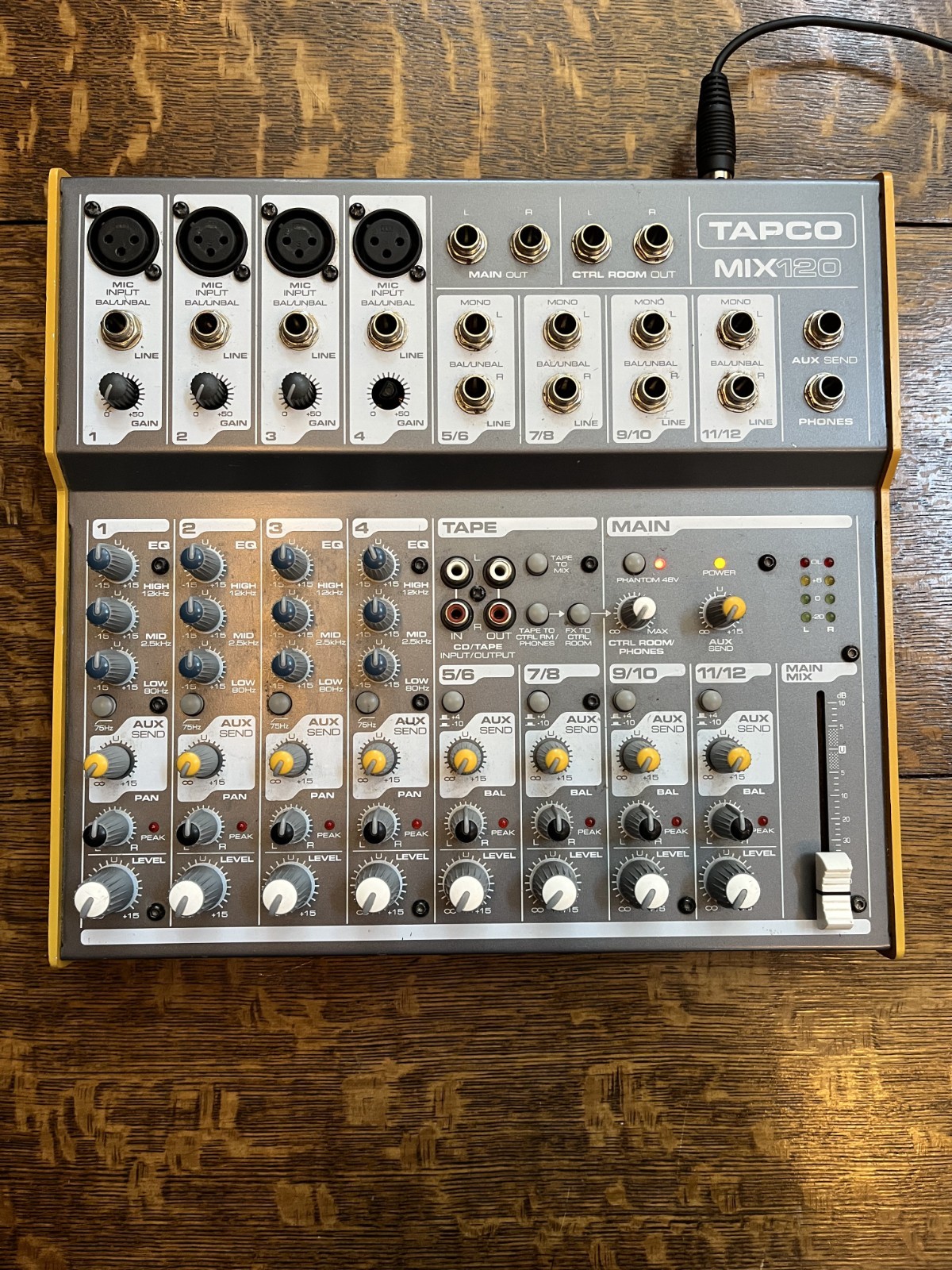 TAPCO MIX.120 - 12-channel Compact Mixer w/Power Adapter - None More Yellow!