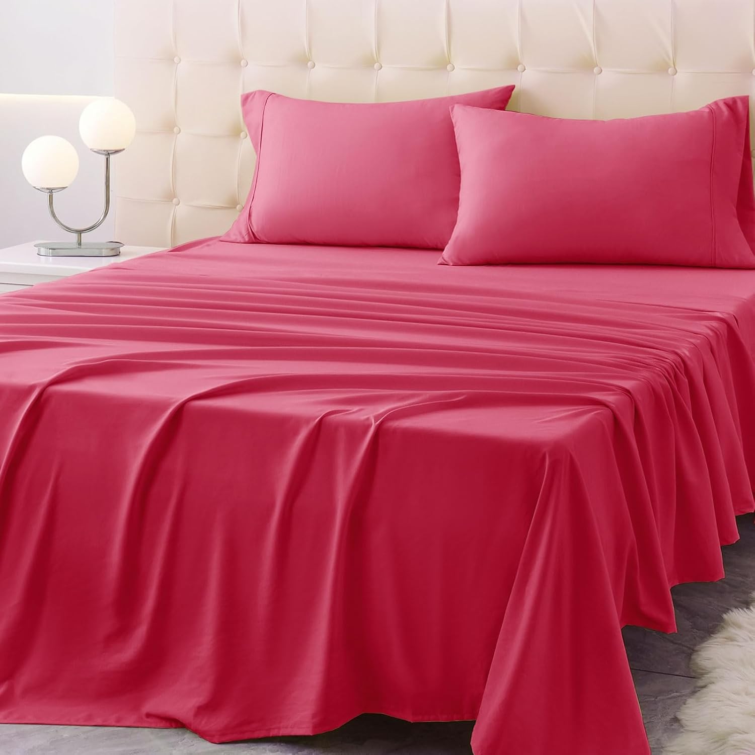 Twin Size Bed Sheet Set 3 Piece Soft Microfiber Sheets W/ Deep Pockets Cooling
