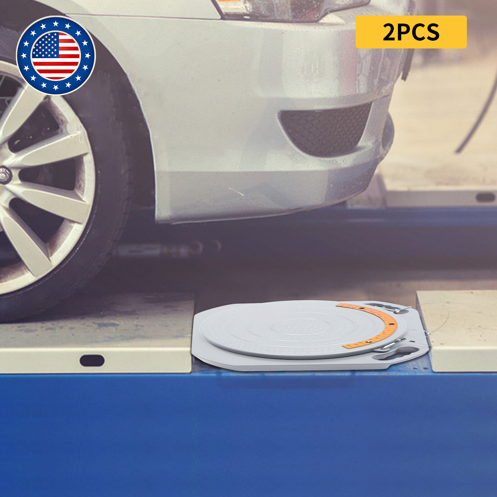 2*Wheel Turntable 360° Rotation Plates Car Front End Wheel Alignment System