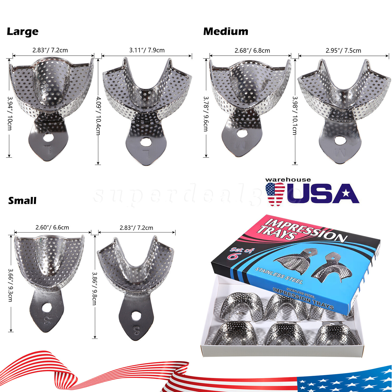 Dental Impression Tray 6 pcs sa