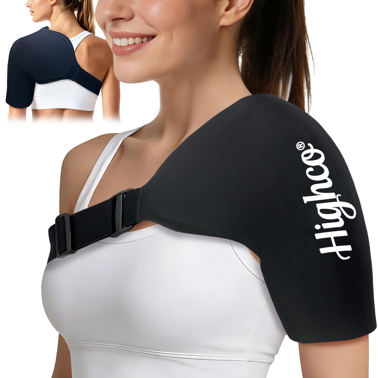 Shoulder Ice Pack Wrap for Rotator Cuff and Arm,Reusable Large-Black