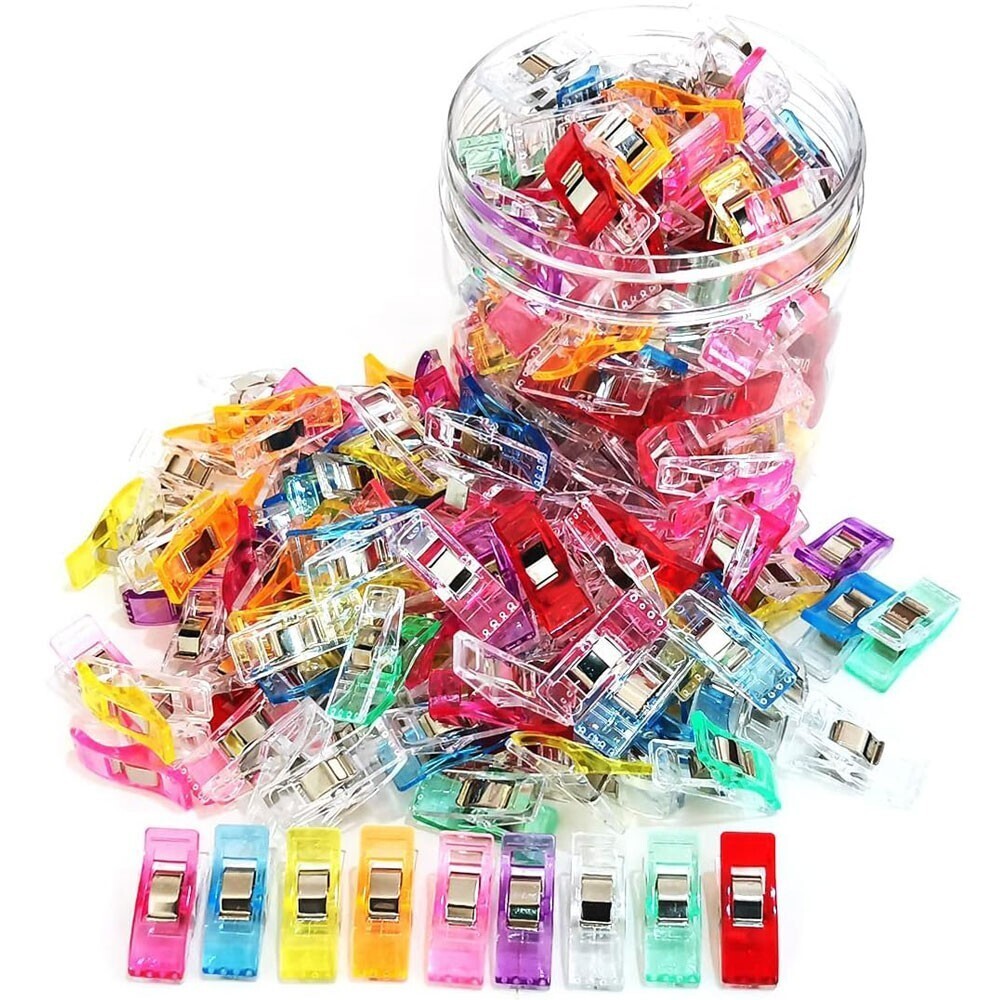 100pcs Colorful Sewing Clips for Quilting Fabric Craft Knitting Crochet with Box