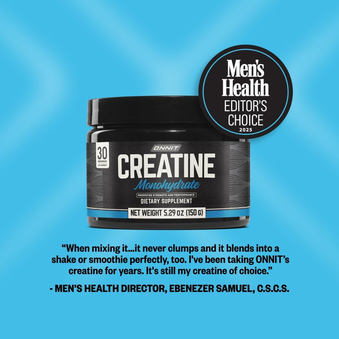 ONNIT Creatine Monohydrate Powder, Strength & Power Support, 30 Servings, 5.29oz