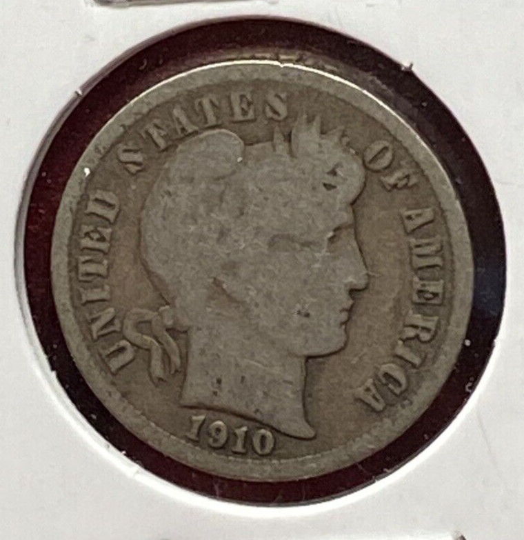 1910 Barber Dime Average Circulated