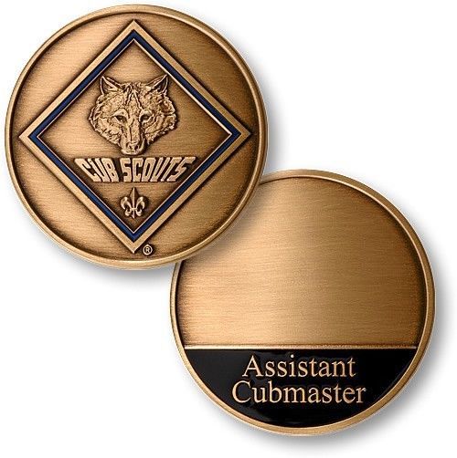 Cub Scout Assistant Cubmaster Challenge Coin Insignia Boy Scouting BSA Logo Den