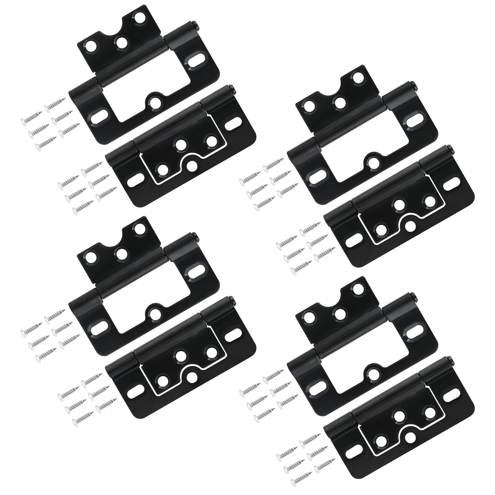 8 PCS 3 Inch Black NonMortise Door Hinges Heavy Duty Bifold Iron Cabinet