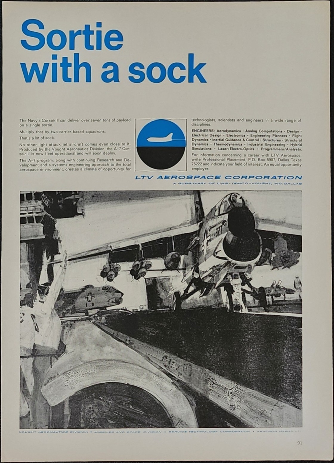 Corsair Jet Plane Picture Aviation Magazine Ad Vtg Decor Aerospace