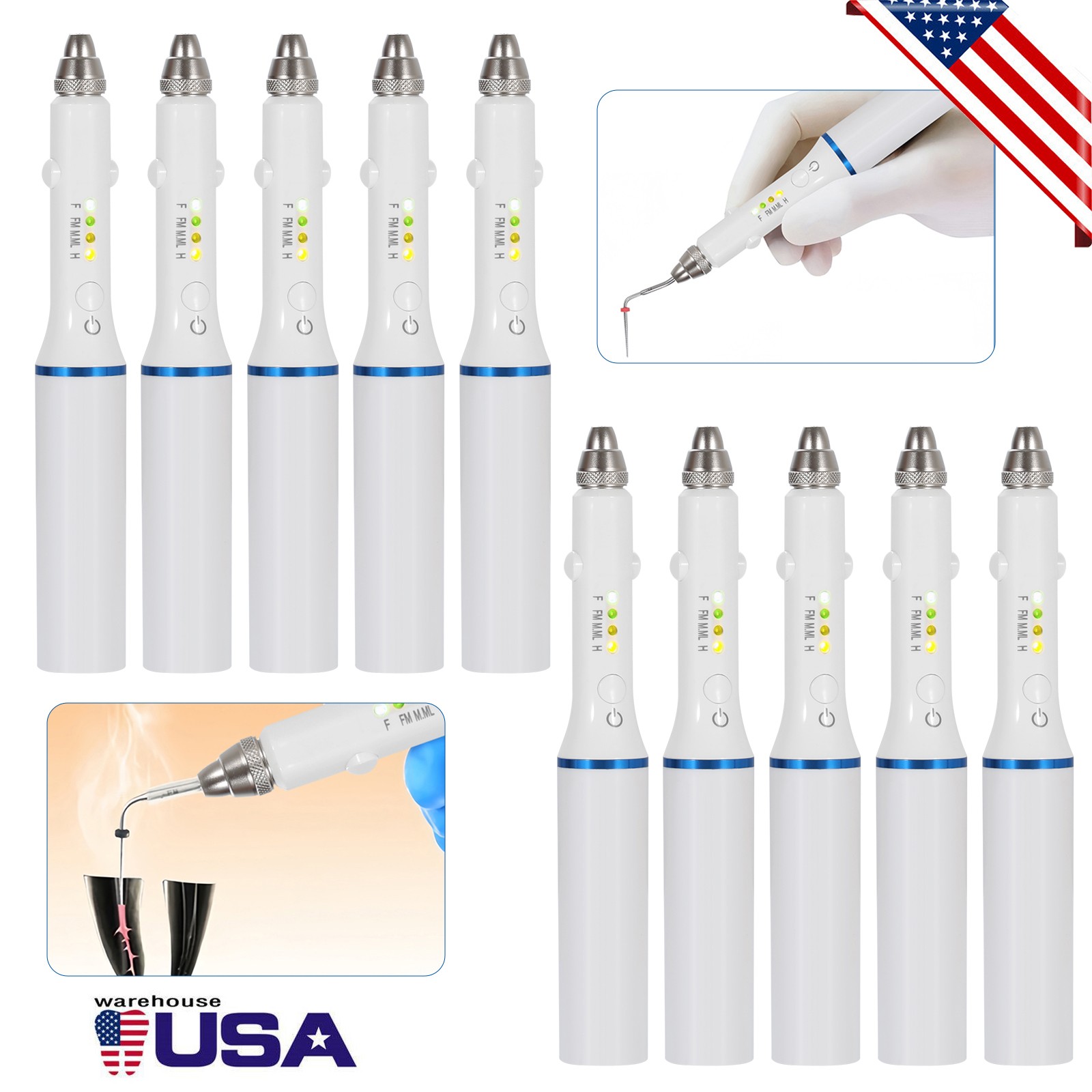 1/5/10 Dental Gutta Percha Obturation System Endo Heated Pen+4PCs Tips Free Kit