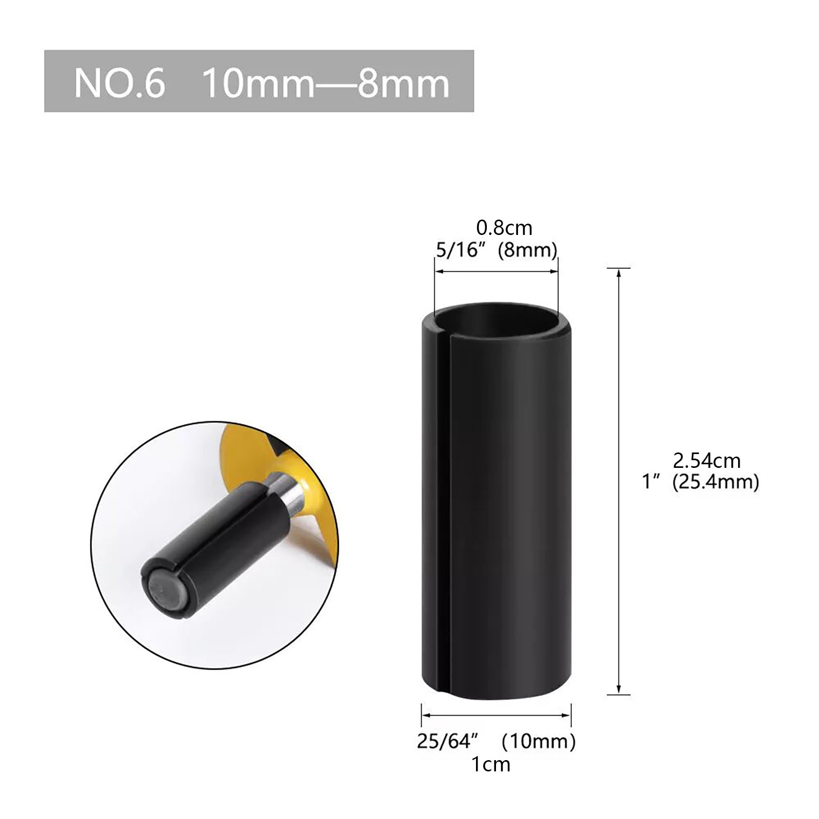 Kit(9) Adapter Converter Router Collet Reduction Sleeve Tool Bit Connector