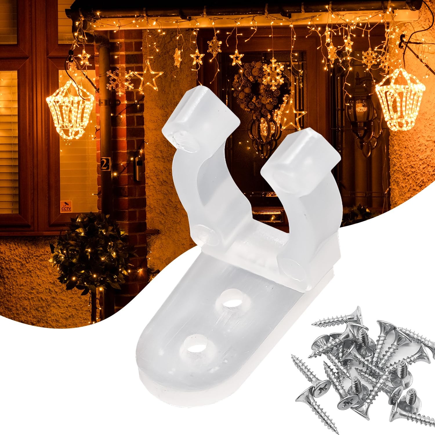 mxuteuk 100pcs 1/2 Inch LED Rope Light Clips Holder With 200 PCS Transparent
