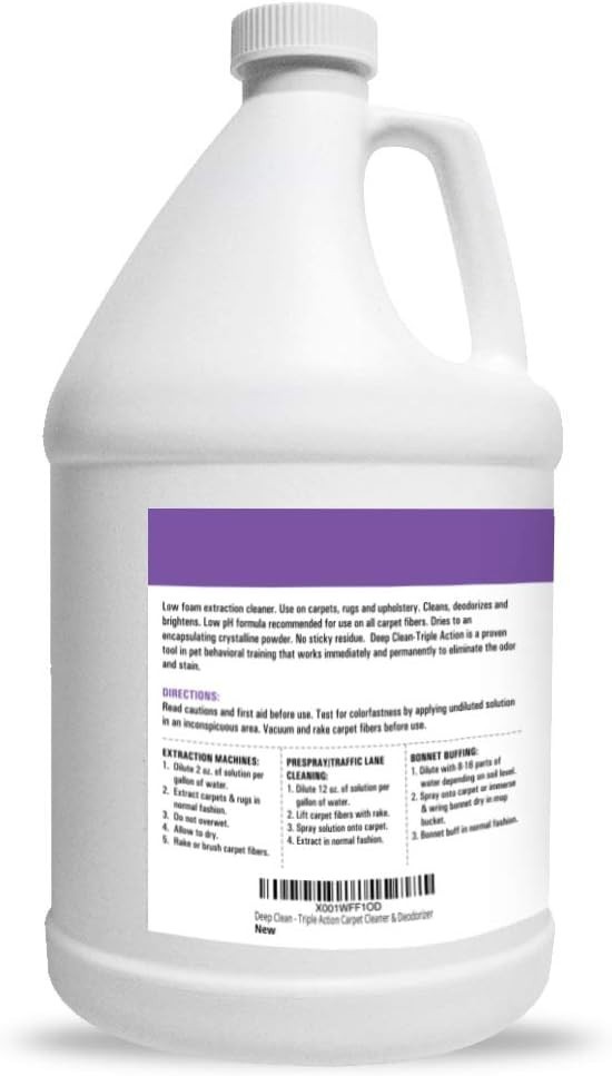 Professional Strength Deep Clean Gal. 3X Carpet Cleaner Solution & Deodorizer...
