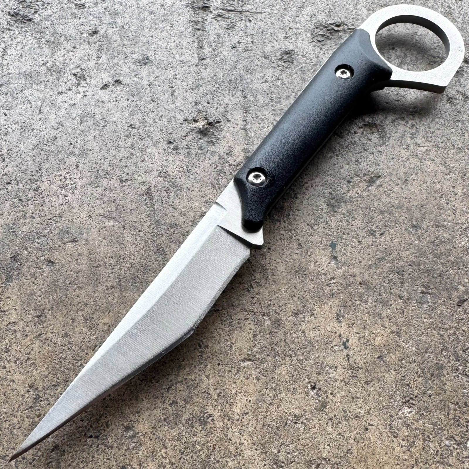 7.5" Silver Tactical Combat Survival Fixed Blade Karambit Knife w/ Sheath