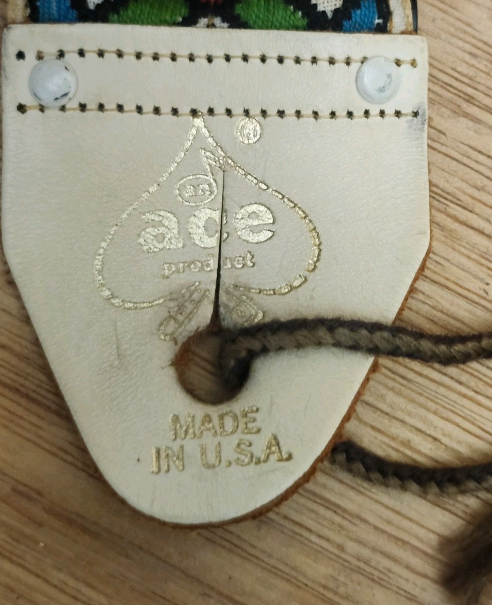 Vintage Ace Guitar Strap 1960s Stained Glass Jimi Hendrix Duane Allman Woodstock