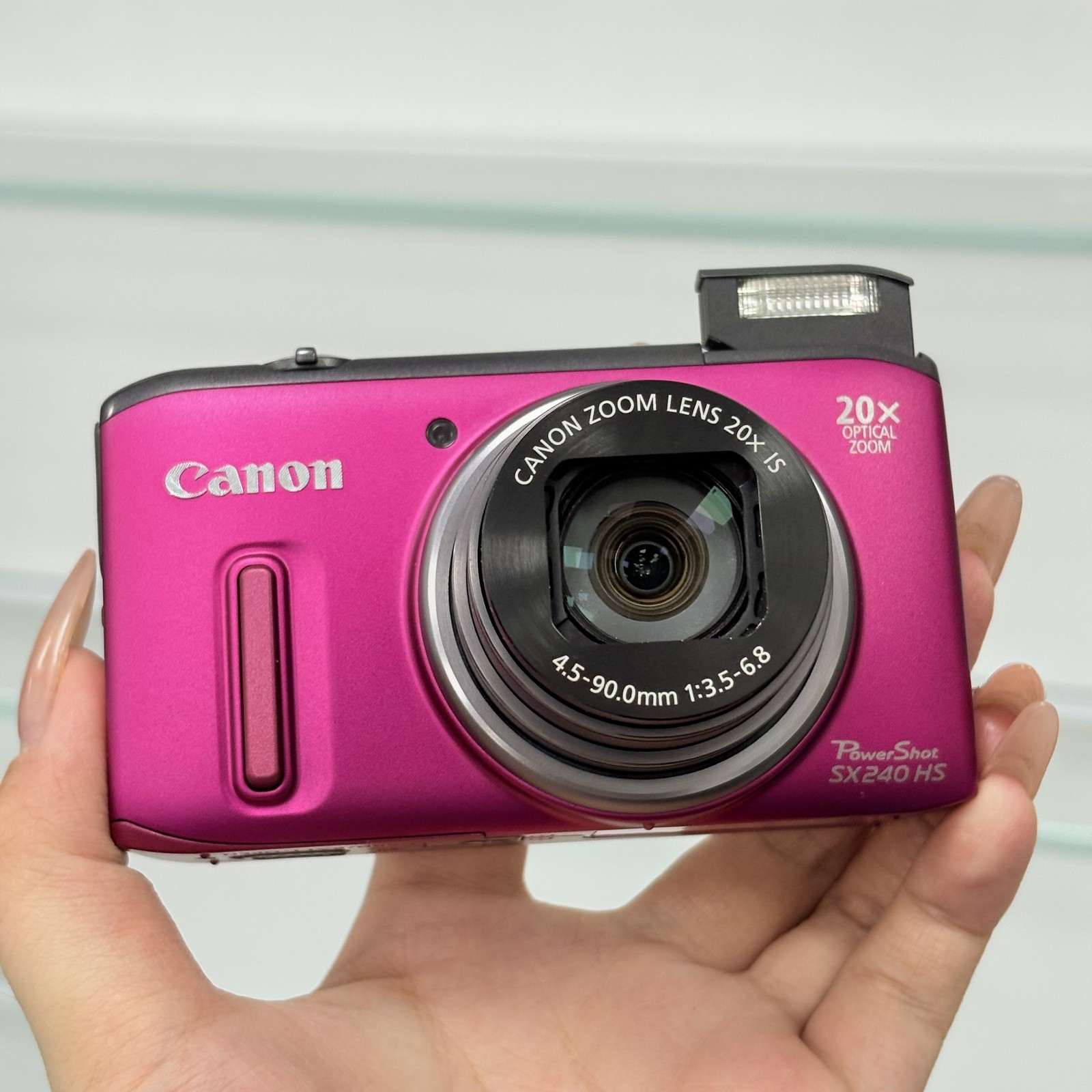 Canon PowerShot SX240 HS digital pink camera w/12.1 MP 12x zoom