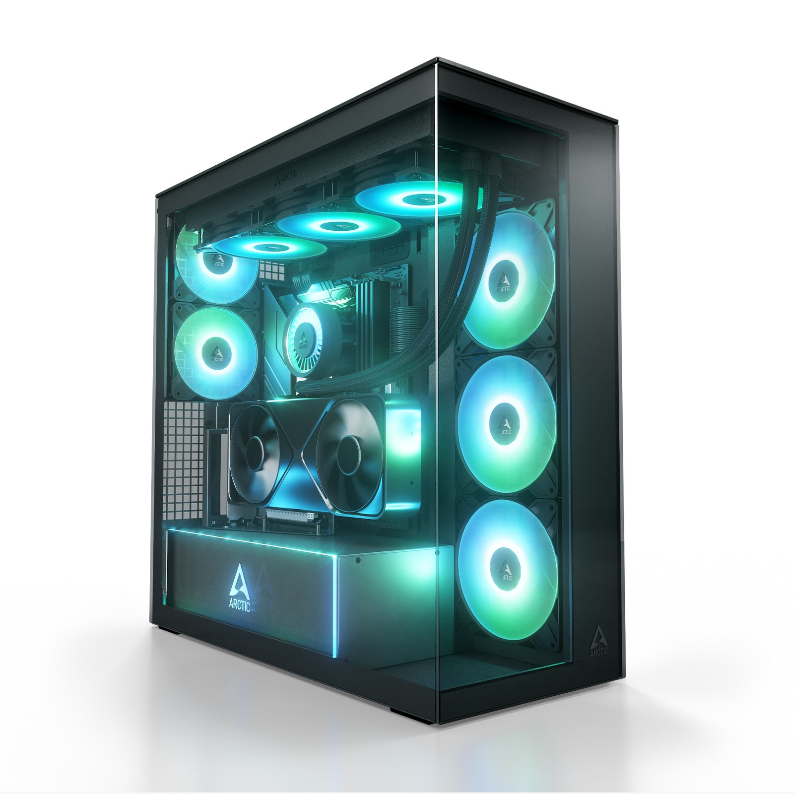 ARCTIC Xtender VG (Mirror Black) PC Case Vertical GPU Mount Mirrored Glass