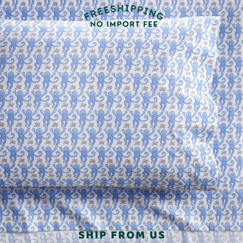 Best Seller Roller Rabbit Monkey Organic Sheet Set,Twin/Twin XL