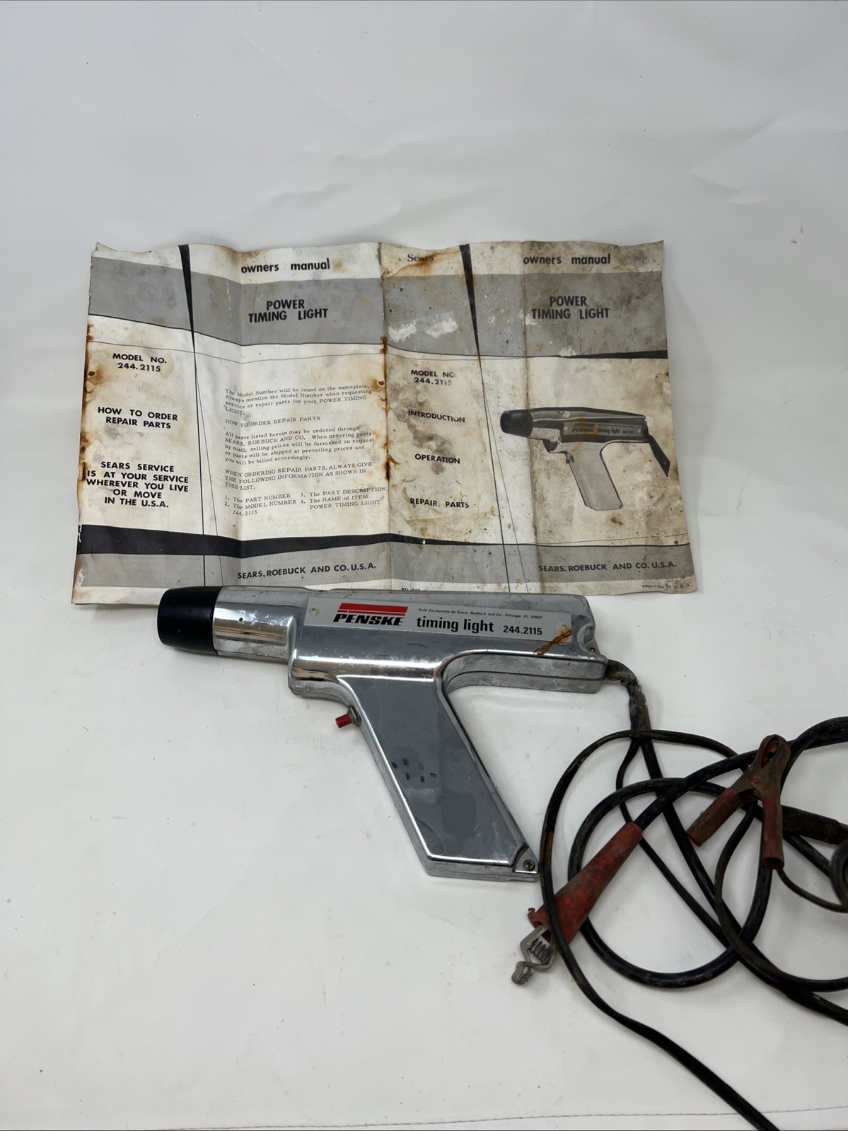 Sears Penske Timing Light Chrome Power 244.2115 Manual Included Vintage