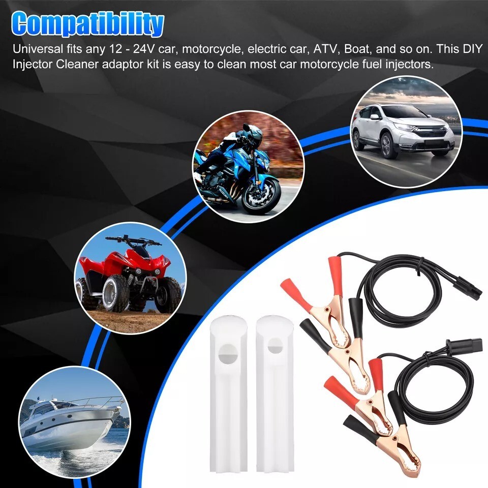 Universal Fuel Injector Flush Cleaner Adapter DIY Kit Car Nozzle Cleaning Tools
