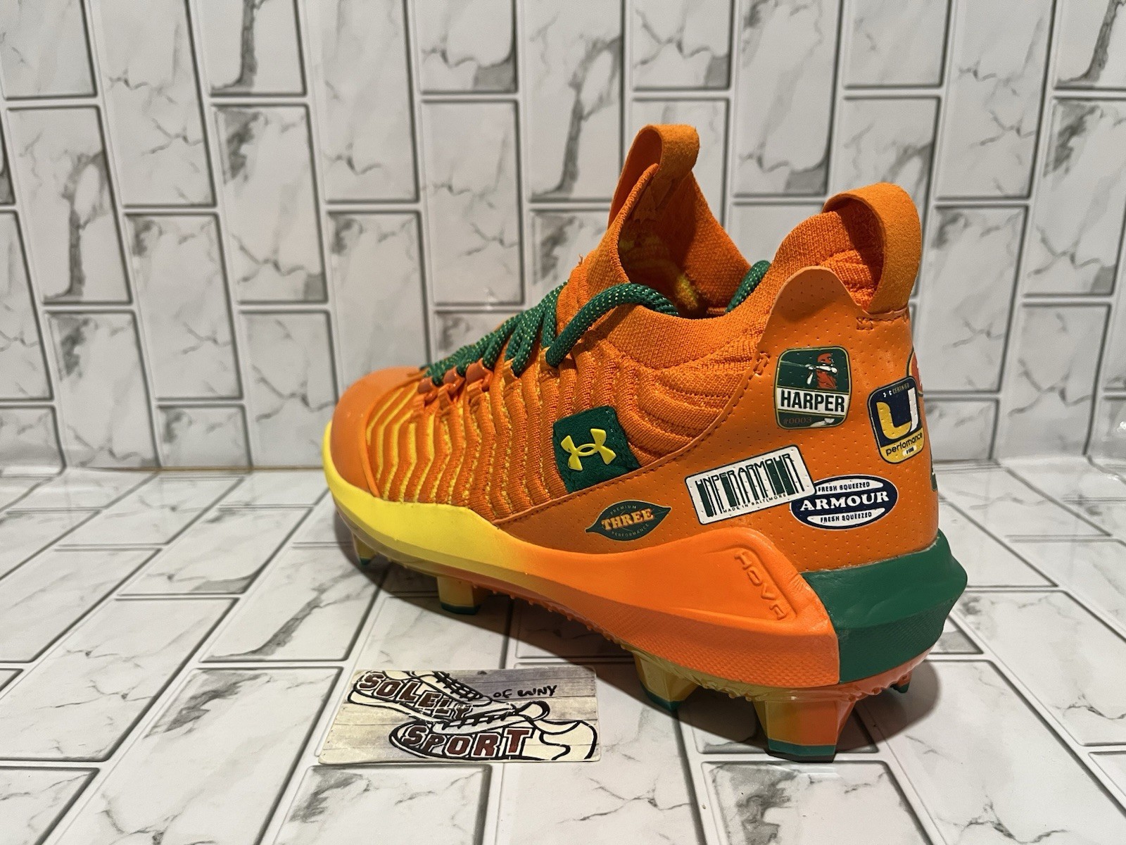 New UA Bryce Harper 9 Pro Juice Baseball Cleats Shoes Orange Mens 3028410-800