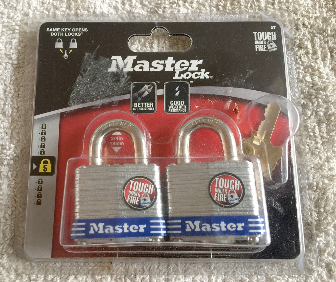 Master Lock 3T Padlock 2-Pack Keyed Alike 3/4" Shackle Tough Under Fire