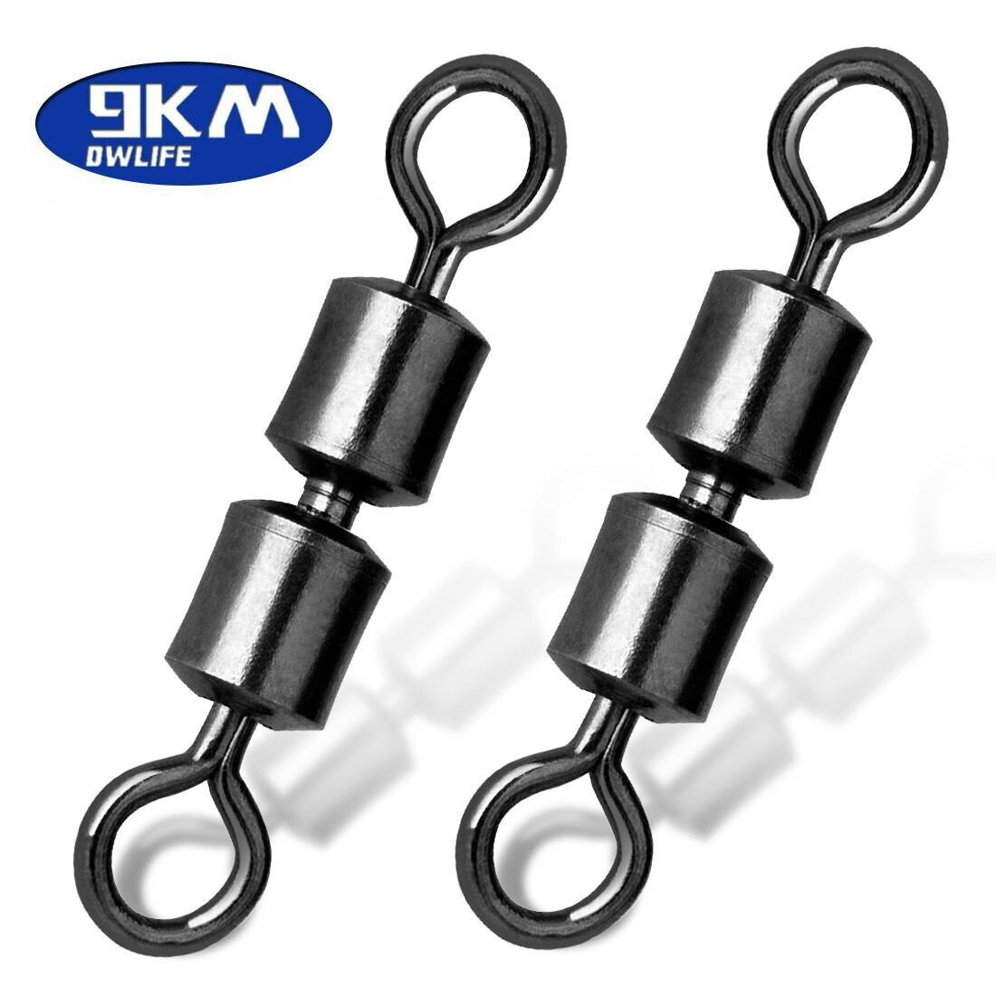 30Pcs Double Joint Rolling Fishing Swivel Stainless High Speed Eight-Character