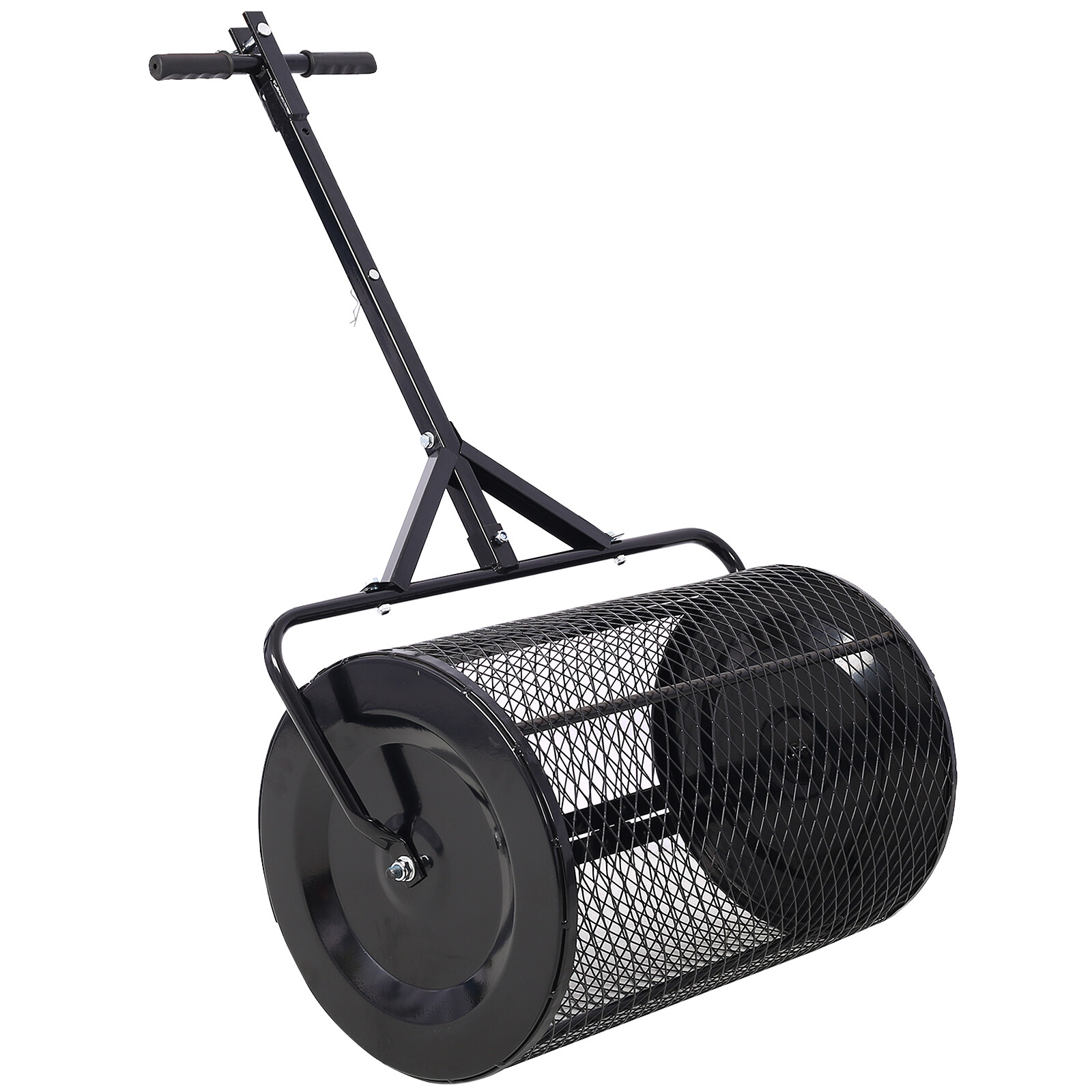 Peat Moss Spreader 36inch,Compost Spreader Metal Mesh for Planting Seeding Black