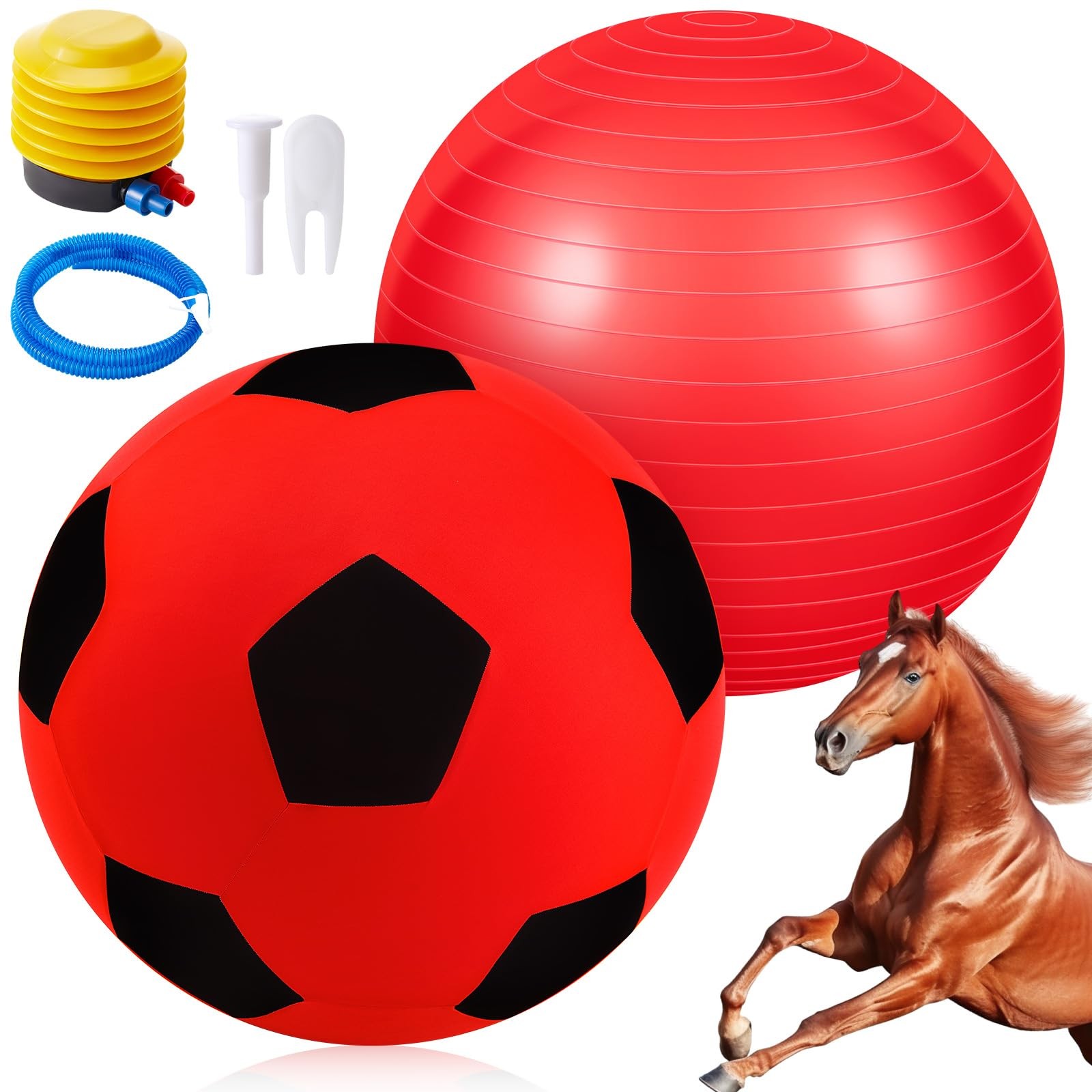 VercanMonth Giant Herding Ball with Cover Anti Burst 40 Inch, Red Color
