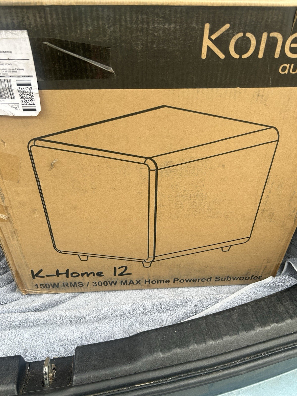 K-Home Konex Audio 12 150W RMS 300W Max Home Powered Subwoofer Speaker Woofer