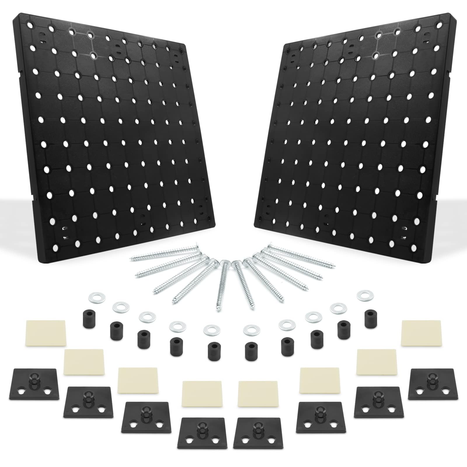 2Pcs Black Pegboard Wall Organizer Kit | Plastic Craft Pegboard Display, Smal...
