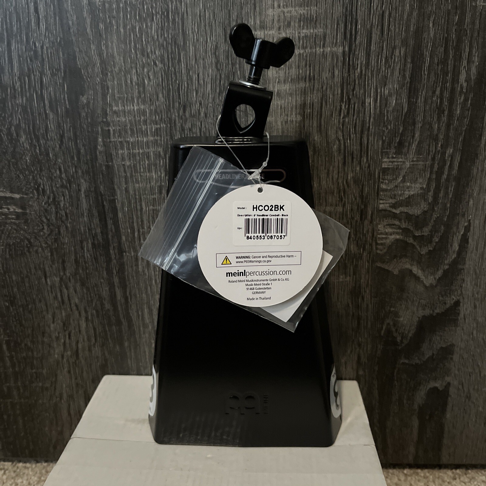 Meinl HCO2BK Headliner Series 8 inch Cowbell, Black (NEW)