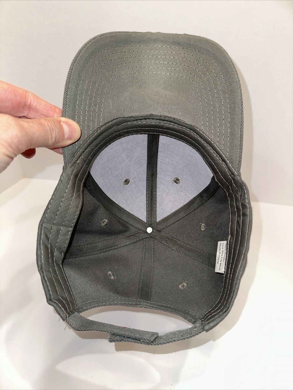 Dark Gray Solid Blank Hat Cap Hook Loop Acrylic New but pre-owned.