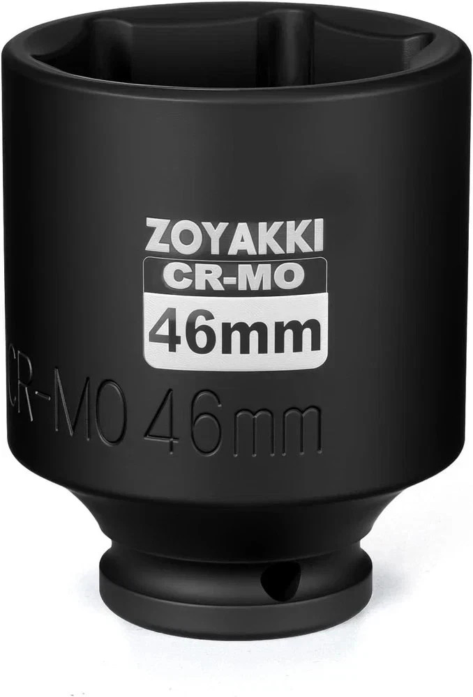 High-Precision 46mm 1/2 Inch Drive Impact Socket with Laser-Etched Markings