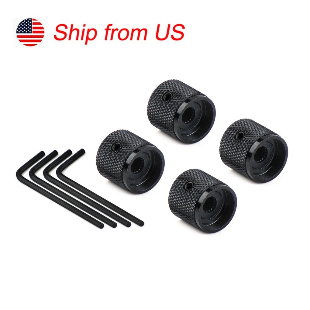 4PCS Black Metal Dome Guitar Tone Volume Speed Control Knob Button with Wren
