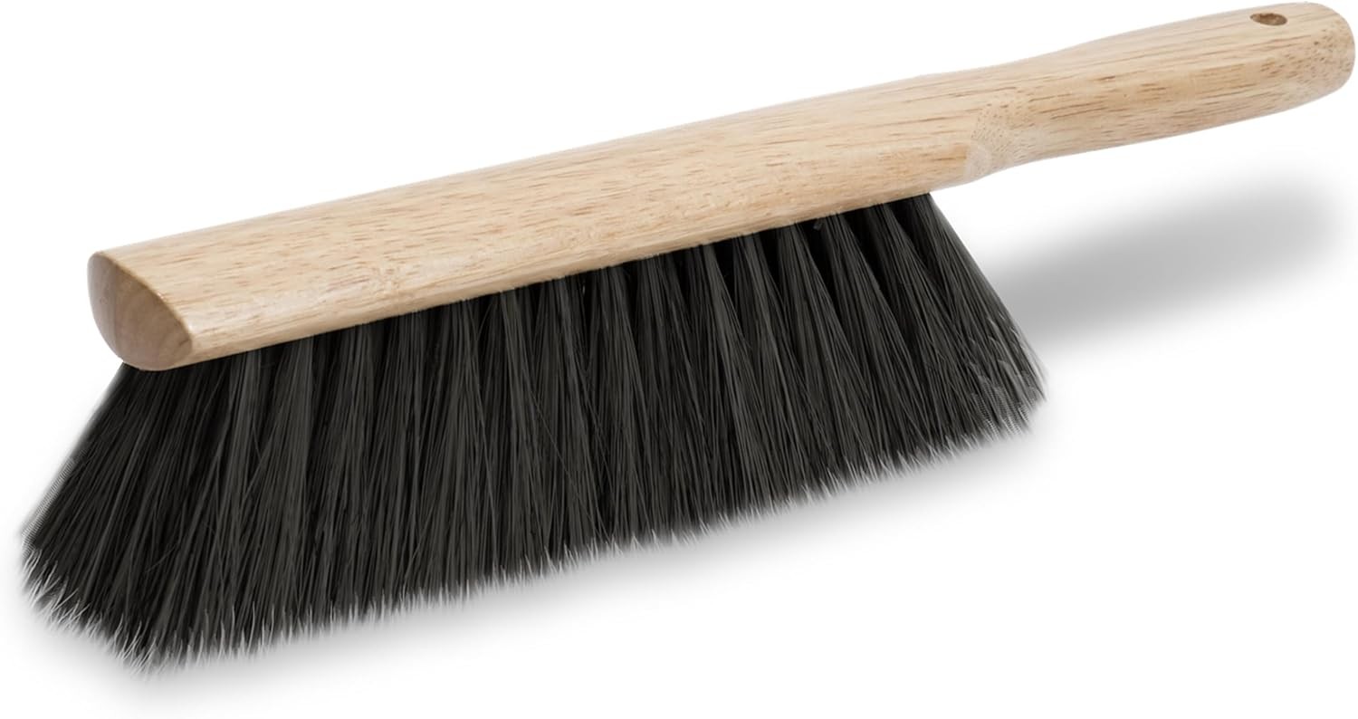 13 1/2 Inch Beaver Tail Brush, Masonry Brush with Black Horsehair Fibers