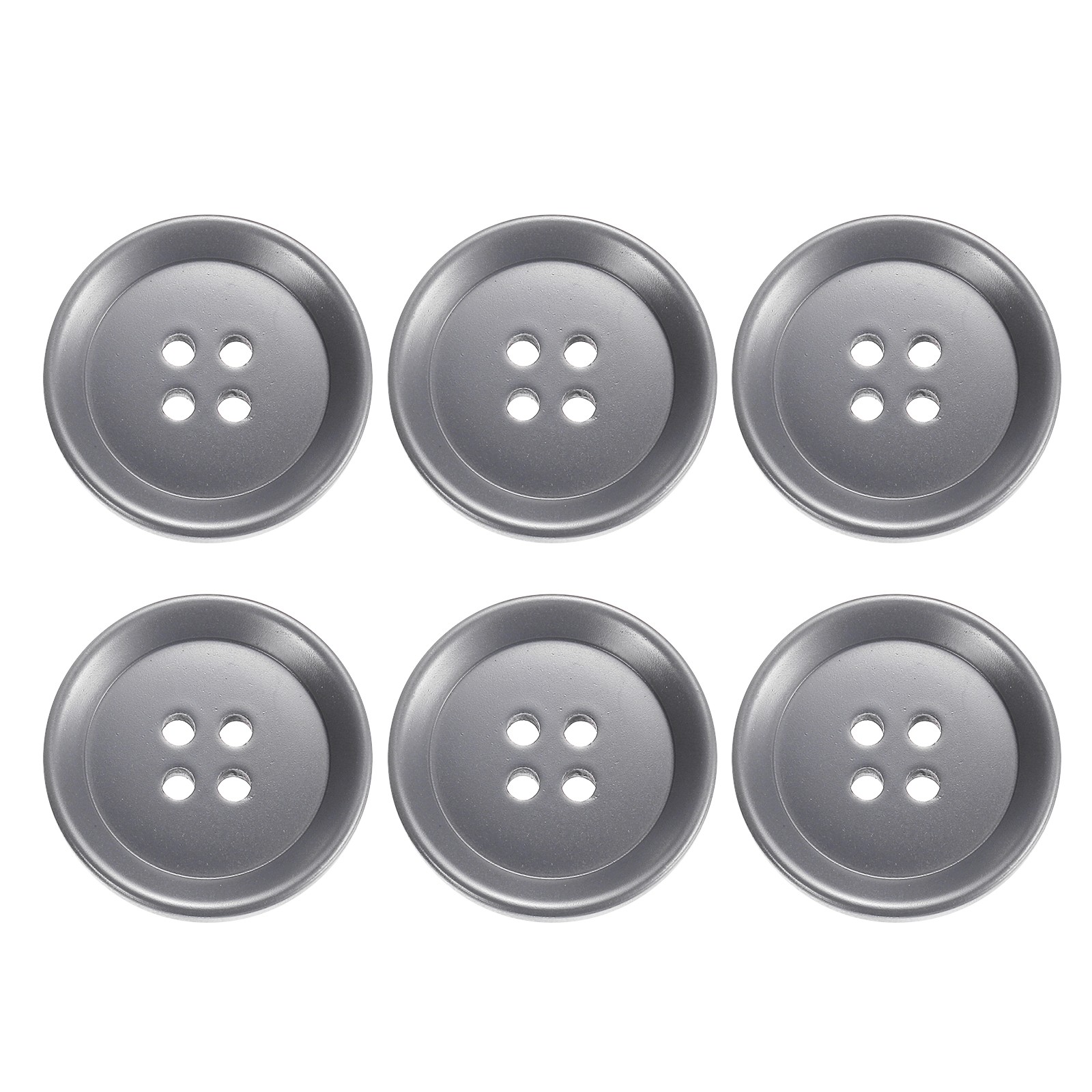 6pcs Sewing Button 25m 4 Holes Resin Round Craft Buttons Grey]