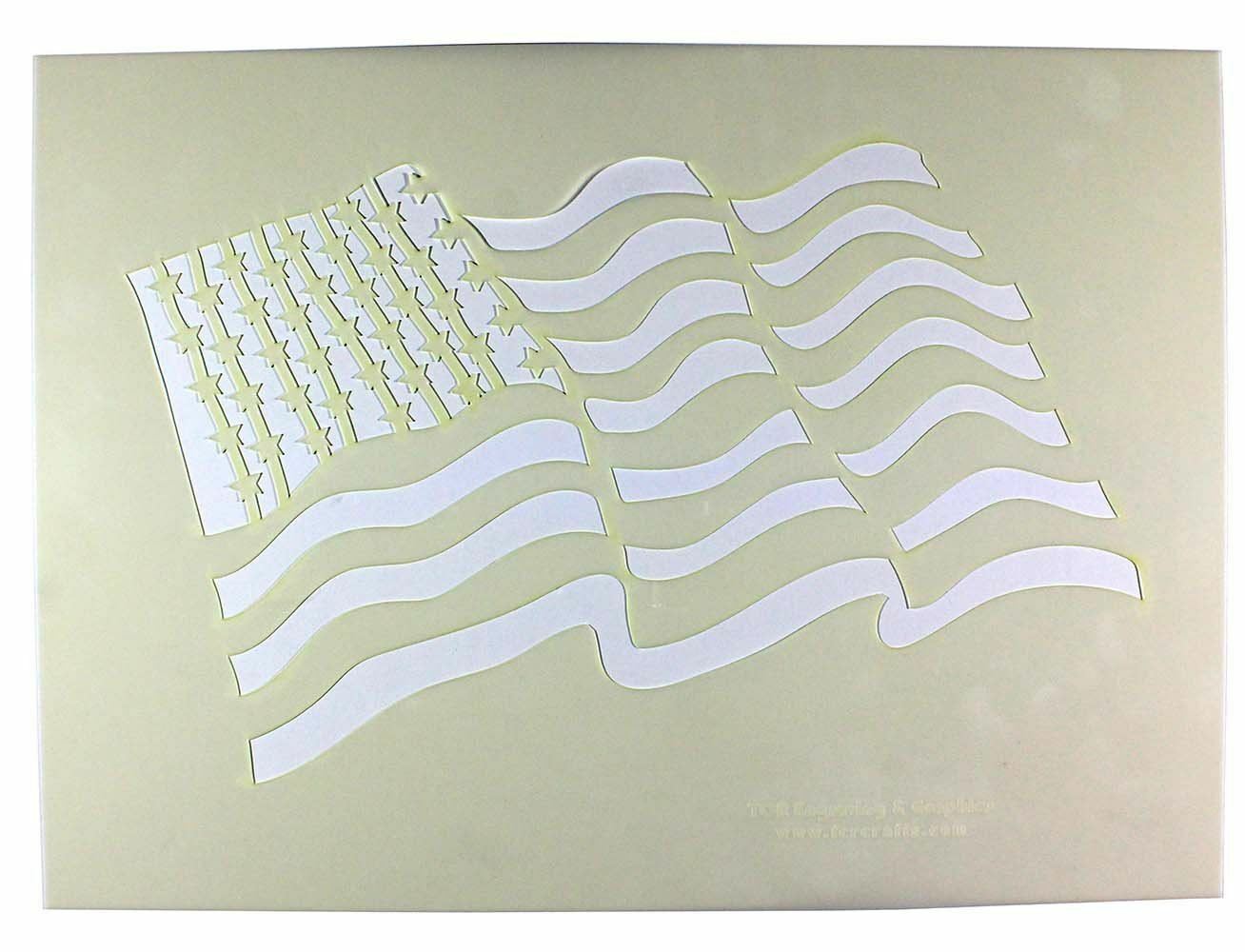 Us Flag Stencils-Wavy-Mylar 14 mil- Painting /Crafts/ Templates