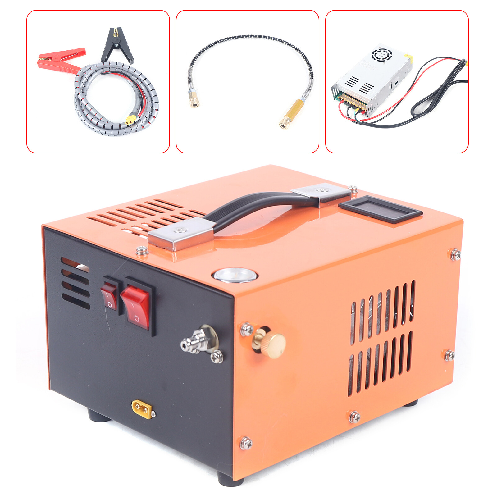 Portable 12V High Pressure Air Compressor Built-in Transformer 4500PSI 300Bar
