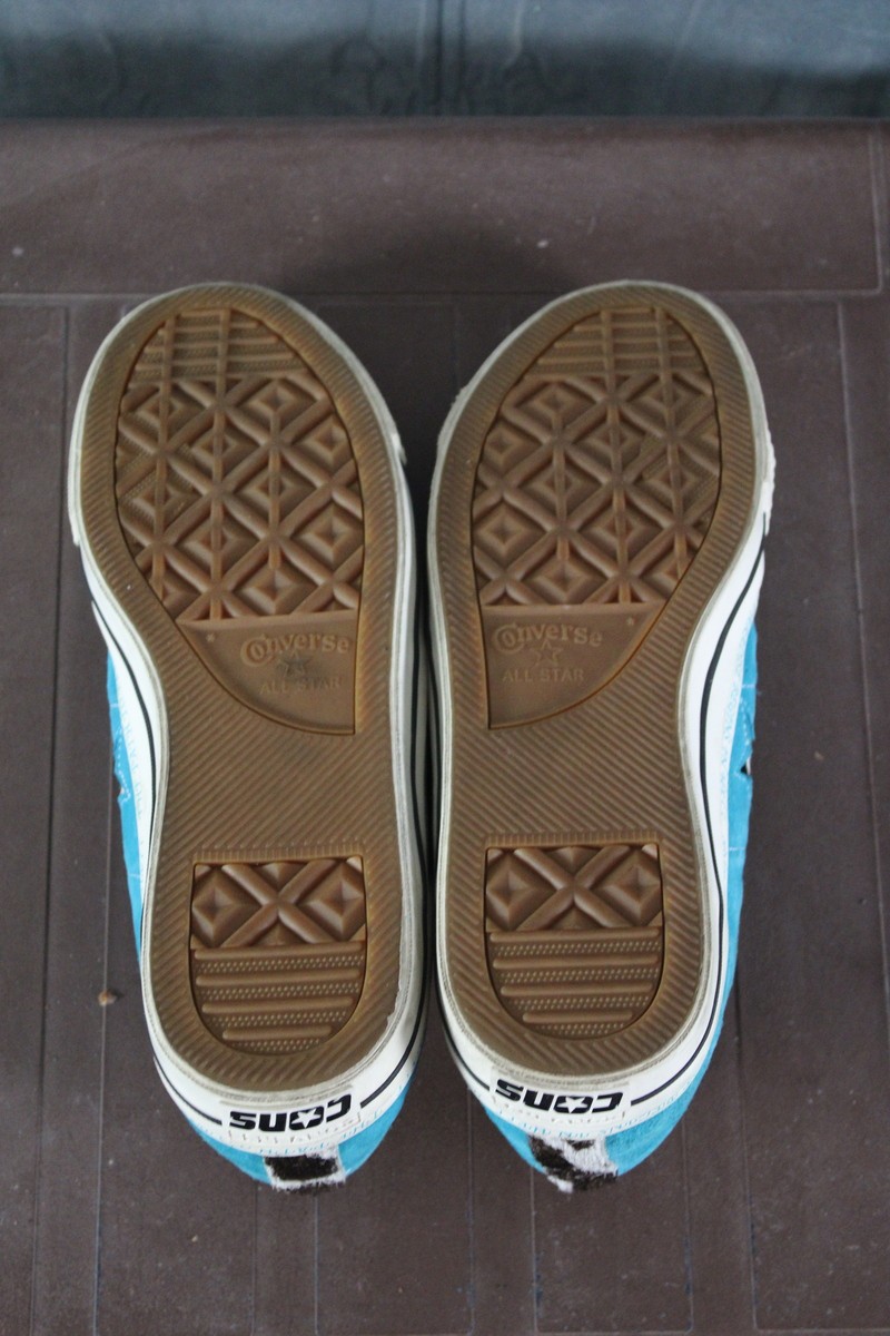 Converse One Star Shoes - Sean Pablo Teal Seude Shoes - Size 11
