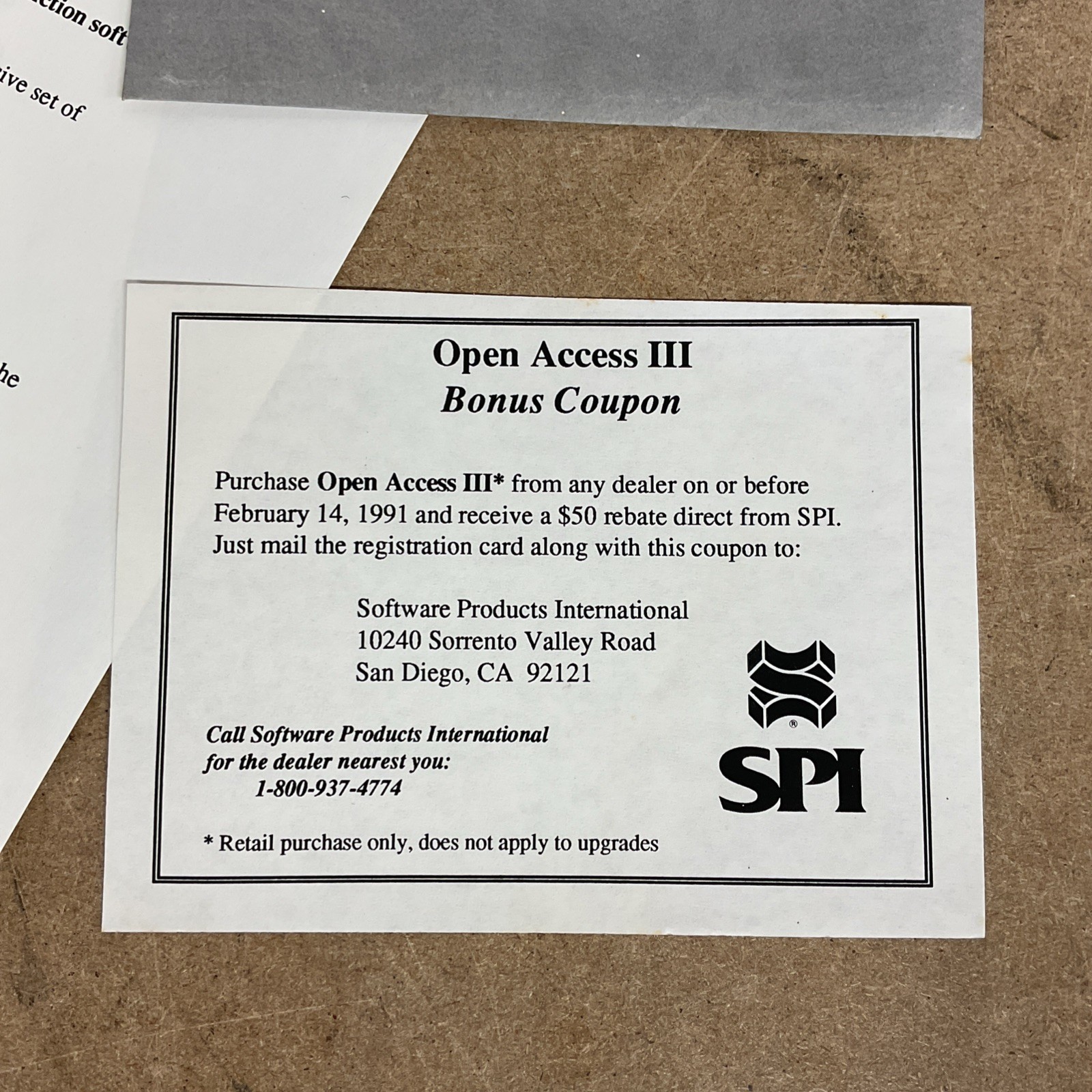 Software Products International SPI Open Access III Demo Disk Vintage Computing